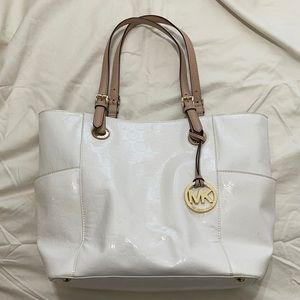 Michael Kors large logo patent leather handbag